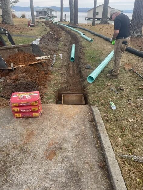 laying drain pipes